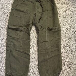 Nicole Miller women’ Linen Green Cargo capris Pants